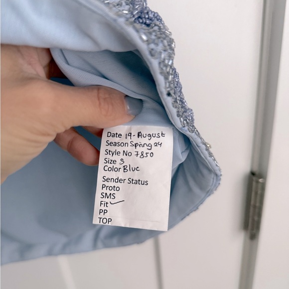 STAUD Le Sable Hand Beaded Mini Dress Periwinkle Floral Blue NEW with tags - Picture 6 of 6